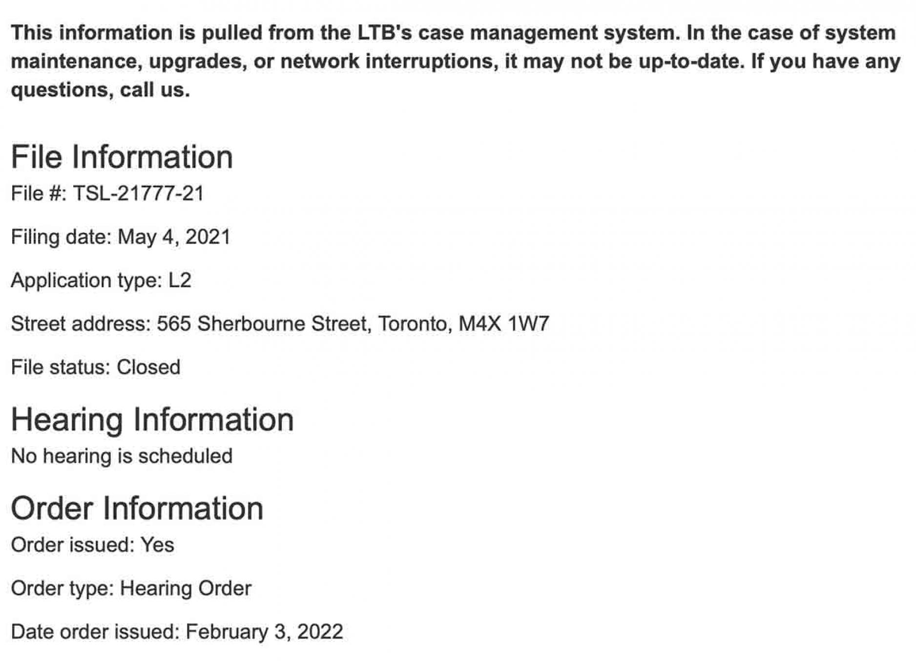 Application to End a Tenancy and Evict a Tenant or Collect Money - Filed May 04, 2021
